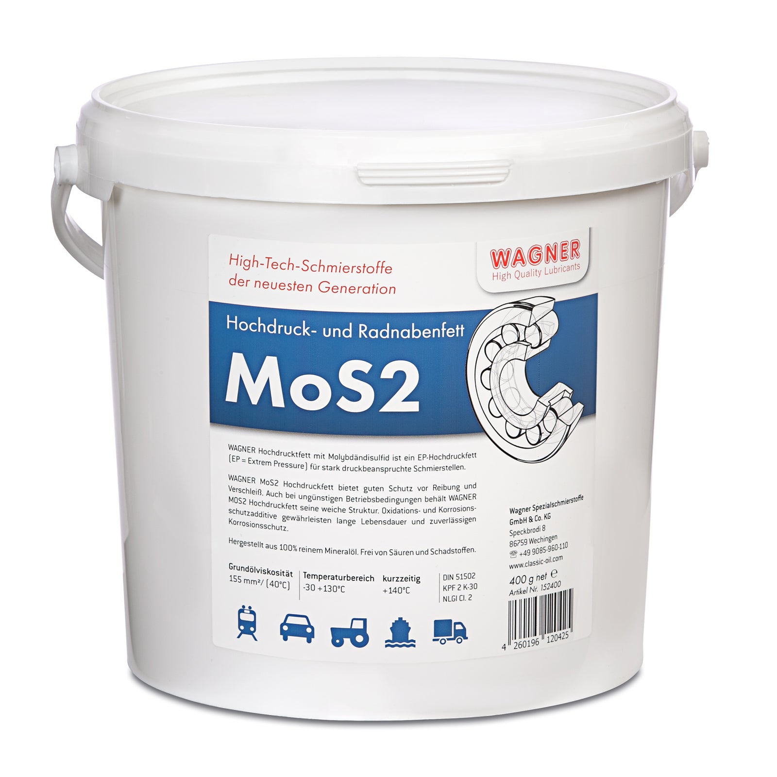 MoS2 Hochdruck- und Radnabenfett