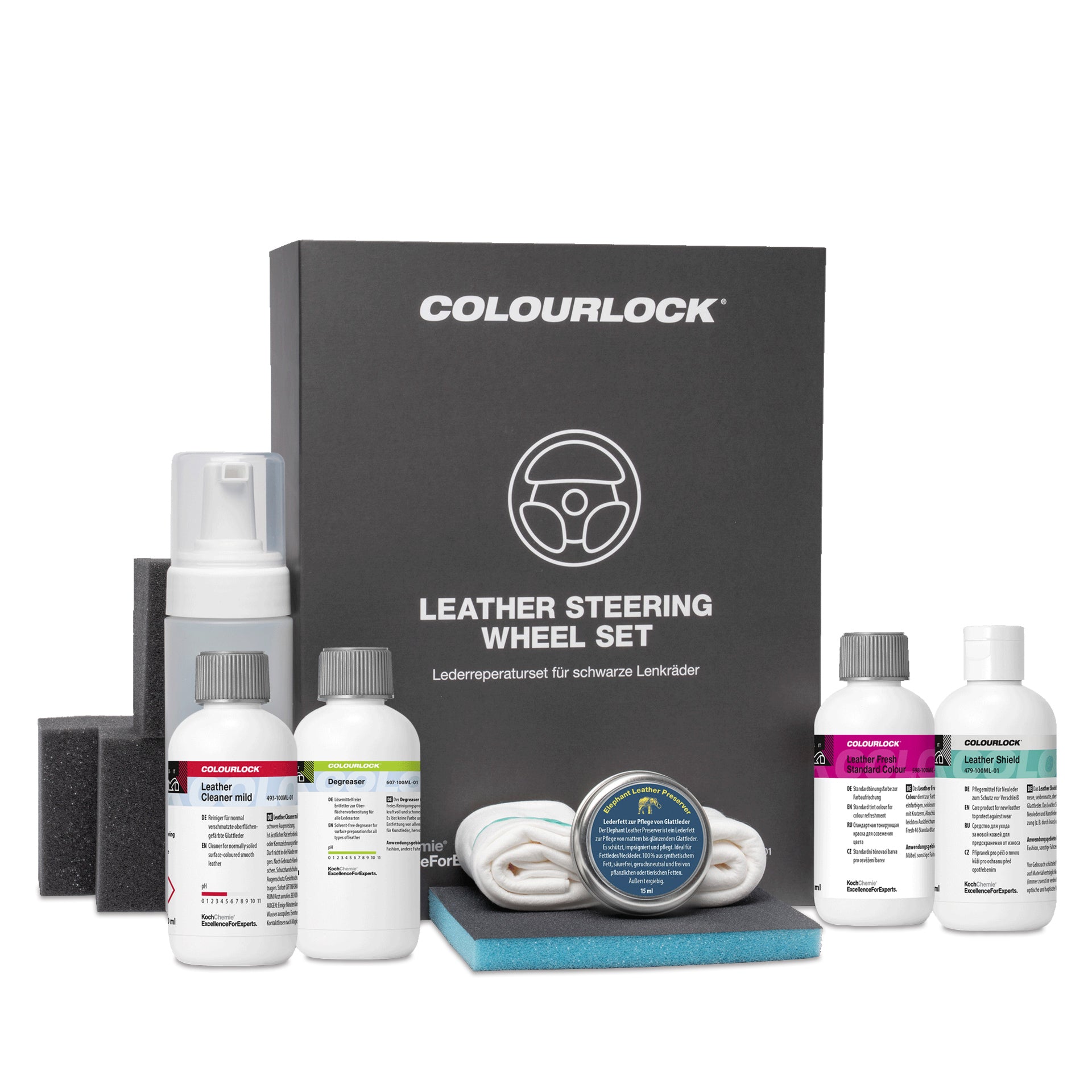 COLOURLOCK Leather Steering Wheel Set